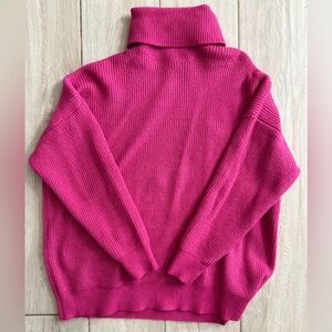 F21 oversized Pink Turtleneck Sweater
